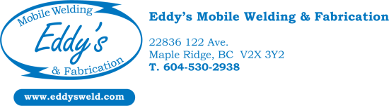 Eddy's Mobile Welding & Fabrication 604-530-2938 Logo